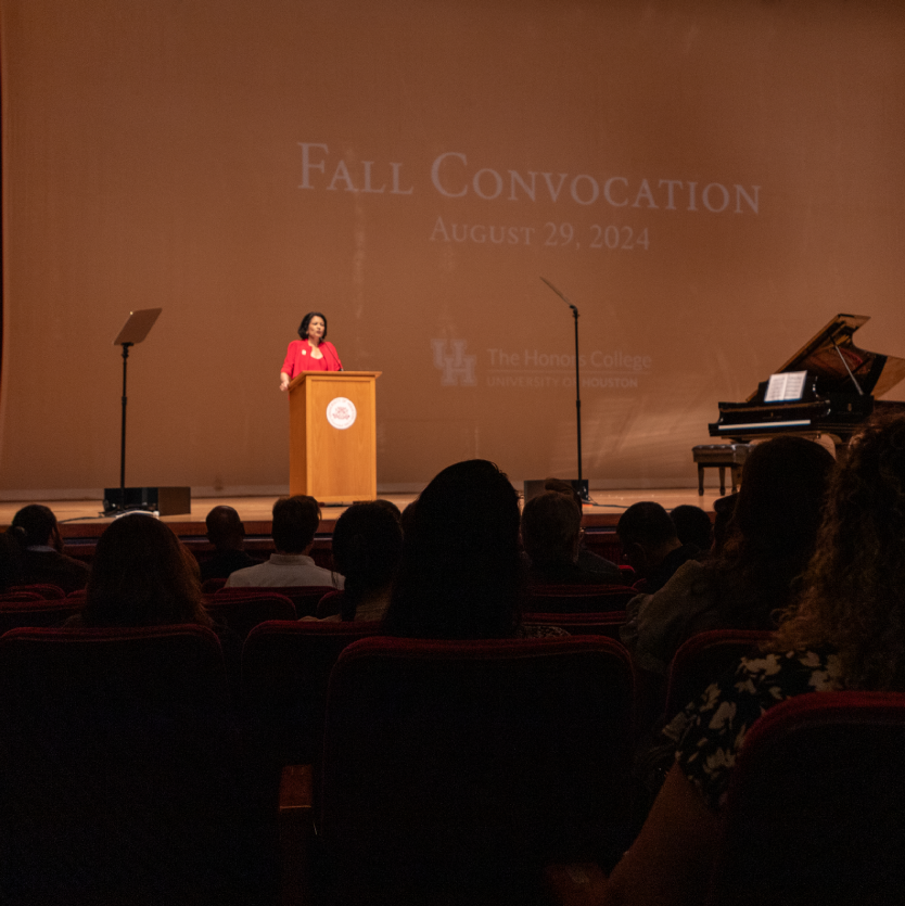 UH president speaking at Fall Convocation