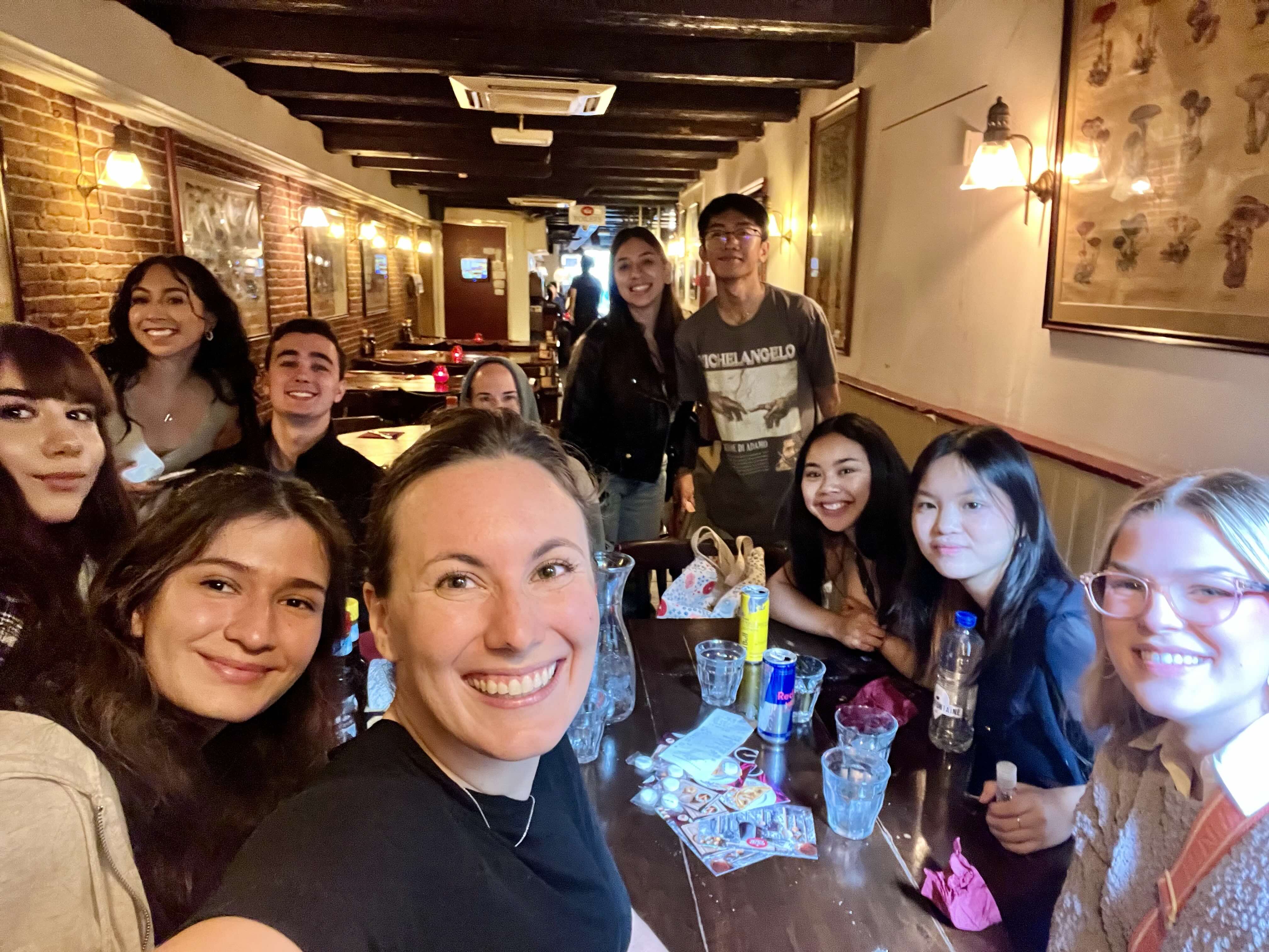 students eating together in the netherlands