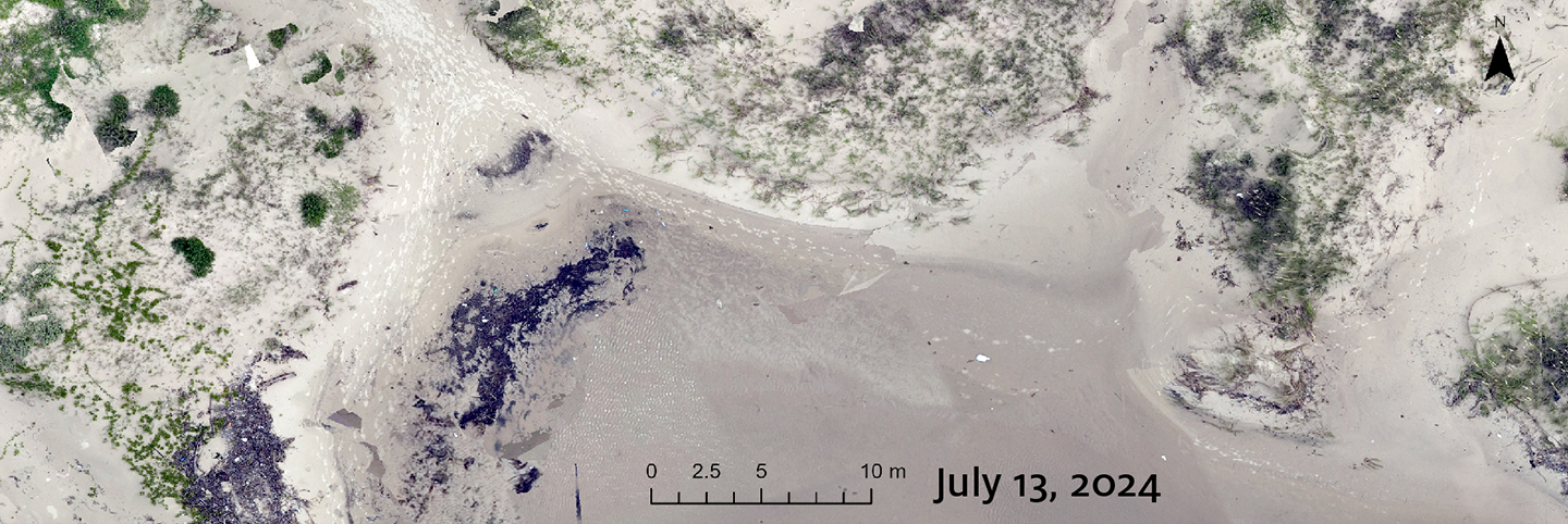 Satellite image of Matagorda Island taken on July 13, 2024.