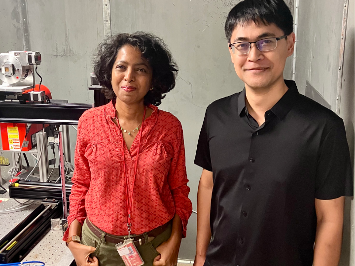 Mini Das and colleague in lab
