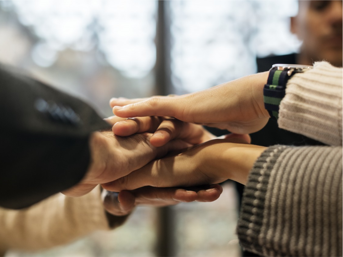hands on top of each other