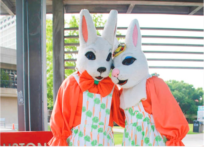 two bunny costumes